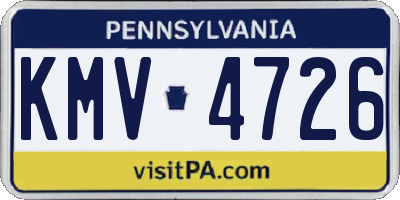 PA license plate KMV4726