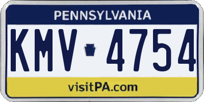 PA license plate KMV4754