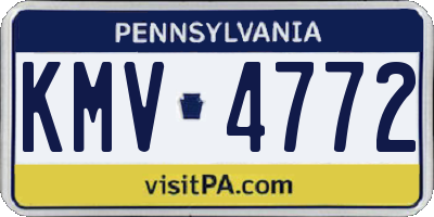 PA license plate KMV4772