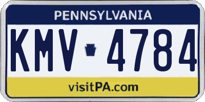 PA license plate KMV4784