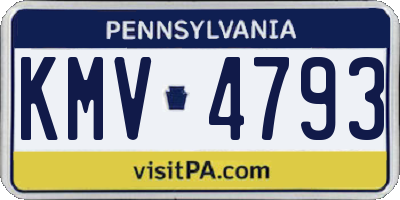 PA license plate KMV4793