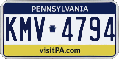 PA license plate KMV4794