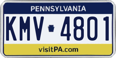 PA license plate KMV4801