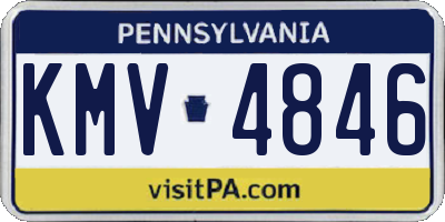 PA license plate KMV4846