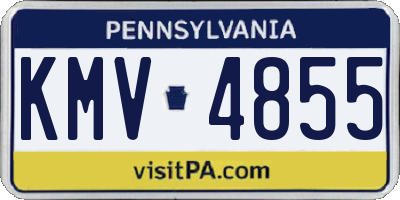 PA license plate KMV4855