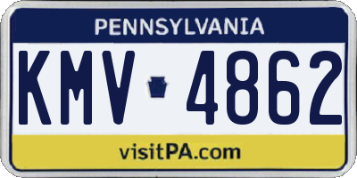 PA license plate KMV4862