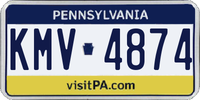 PA license plate KMV4874