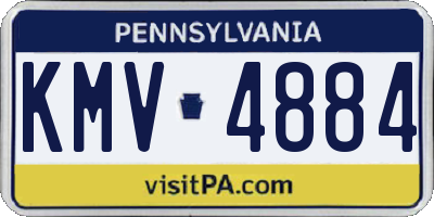 PA license plate KMV4884