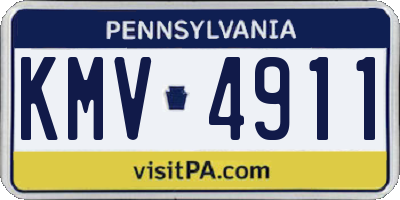 PA license plate KMV4911