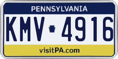 PA license plate KMV4916