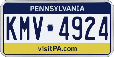 PA license plate KMV4924