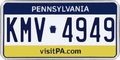 PA license plate KMV4949