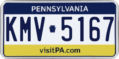 PA license plate KMV5167