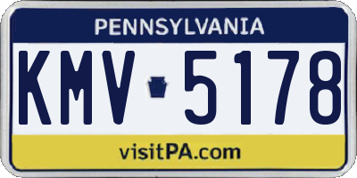 PA license plate KMV5178