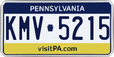 PA license plate KMV5215