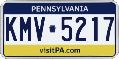 PA license plate KMV5217