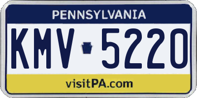 PA license plate KMV5220
