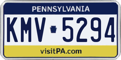PA license plate KMV5294