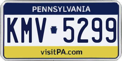 PA license plate KMV5299