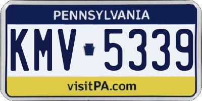 PA license plate KMV5339