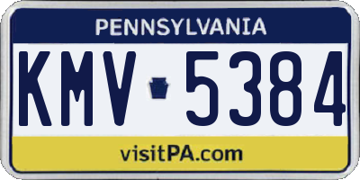 PA license plate KMV5384