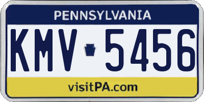 PA license plate KMV5456