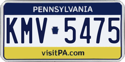PA license plate KMV5475