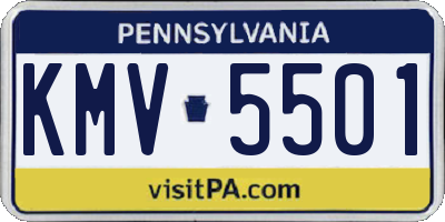PA license plate KMV5501