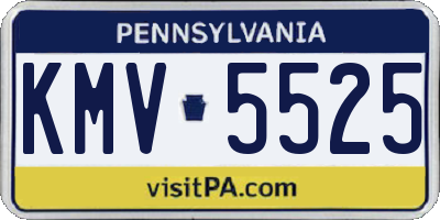 PA license plate KMV5525