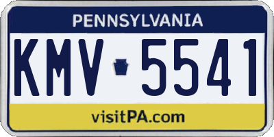 PA license plate KMV5541