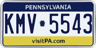 PA license plate KMV5543