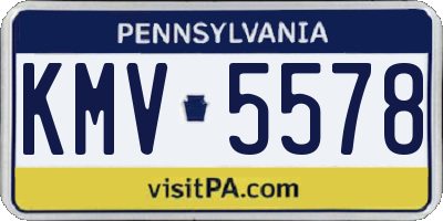 PA license plate KMV5578