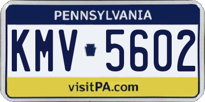 PA license plate KMV5602
