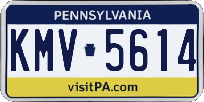PA license plate KMV5614