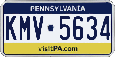 PA license plate KMV5634