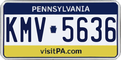 PA license plate KMV5636