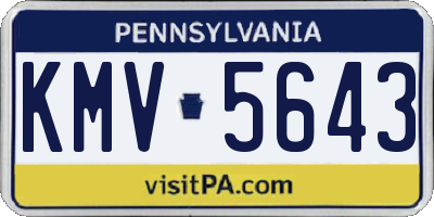 PA license plate KMV5643