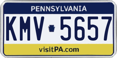 PA license plate KMV5657