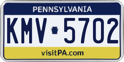 PA license plate KMV5702