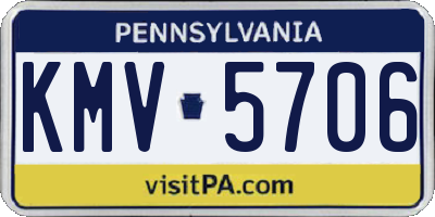 PA license plate KMV5706