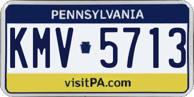 PA license plate KMV5713