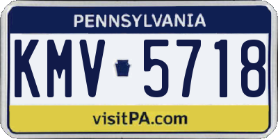 PA license plate KMV5718
