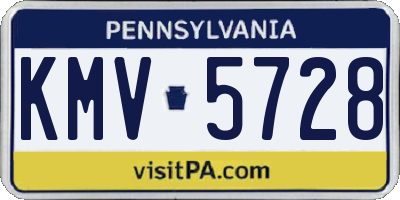 PA license plate KMV5728