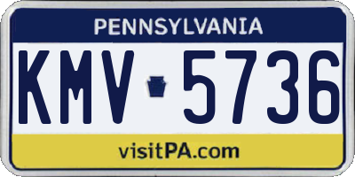 PA license plate KMV5736