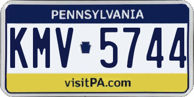 PA license plate KMV5744