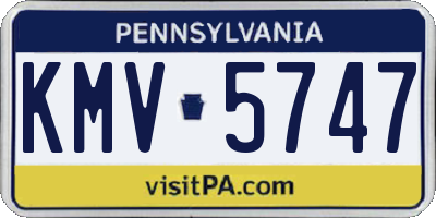 PA license plate KMV5747
