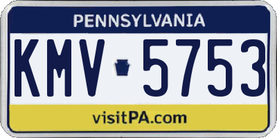 PA license plate KMV5753