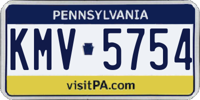 PA license plate KMV5754