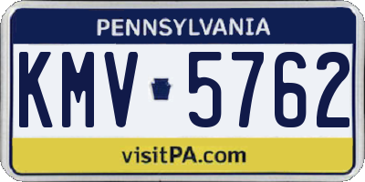 PA license plate KMV5762