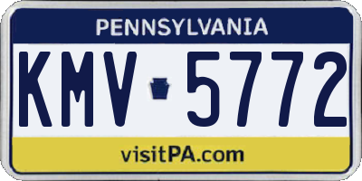 PA license plate KMV5772